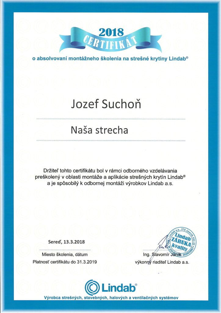 Certifikáty a školenia
